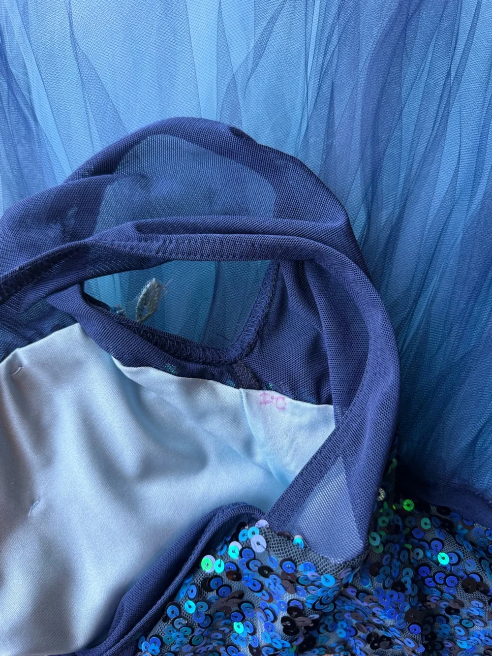 Weissman Blue Teal Sequin Tulle Ballet Recital Costume Girls MC